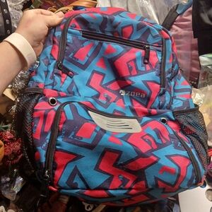 Kids Geometric Backpack in Blue & Pink Zoea